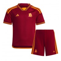 Camisa de Futebol AS Roma Bryan Cristante #4 Equipamento Principal Infantil 2023-24 Manga Curta (+ Calças curtas)